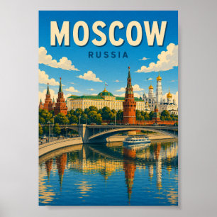 Moscow Russia Kremlin Red Square Cityscape Poster