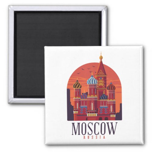 Moscow Russia Kremlin Skyline Magnet