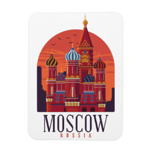 Moscow Russia Kremlin Skyline Magnet