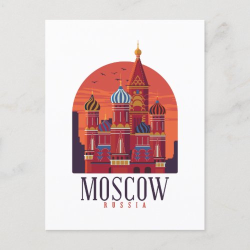 Moscow Russia Kremlin Skyline Postcard