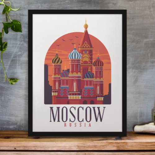 Moscow Russia Kremlin Skyline Poster