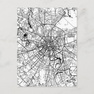 Moscow Russia Map Postcard