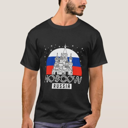 Moscow Russia Red Square Skyline Landmarks Tourist T_Shirt