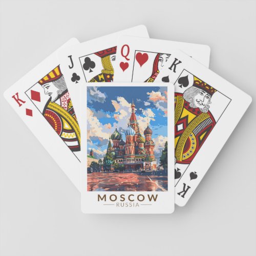 Moscow Russia Red Square Travel Art Vintage Poker Cards