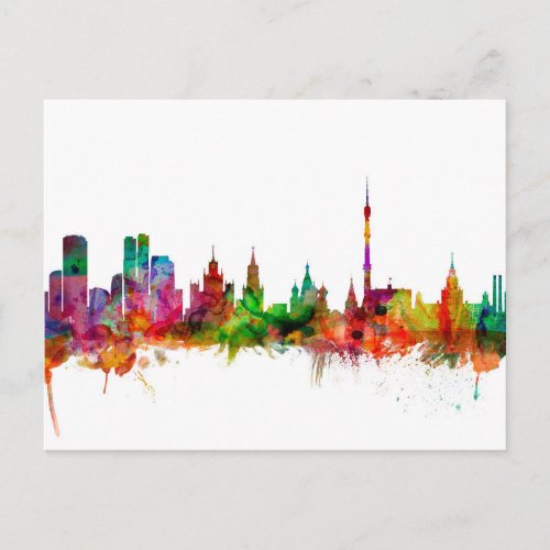 Moscow Russia Skyline Postcard