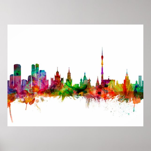 Moscow Russia Skyline Poster (Front)