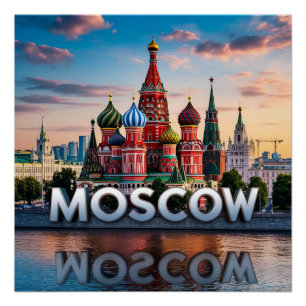 🧲 Moscow Russia Tourist Keepsake 🇷🇺 Poster