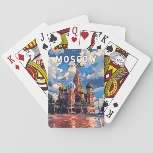 Moscow Russia Travel Art Vintage Poker Cards