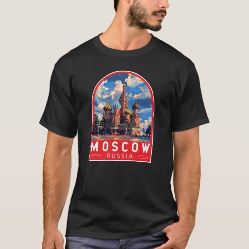 Moscow Russia Travel Art Vintage T_Shirt