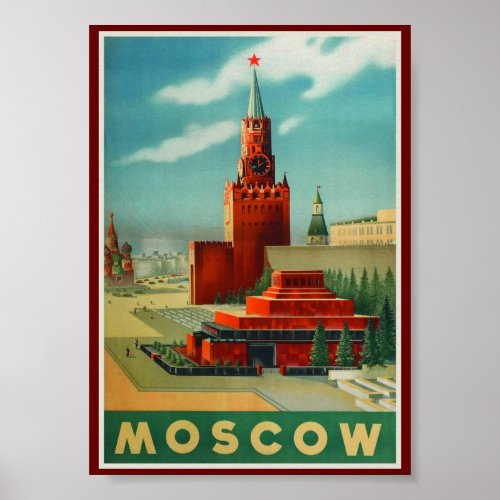 Moscow Russia Vintage  Poster