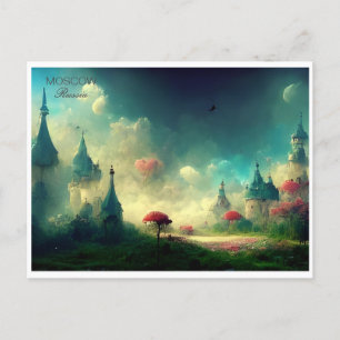 Moscow Russia Vintage travel City Streets Postcard