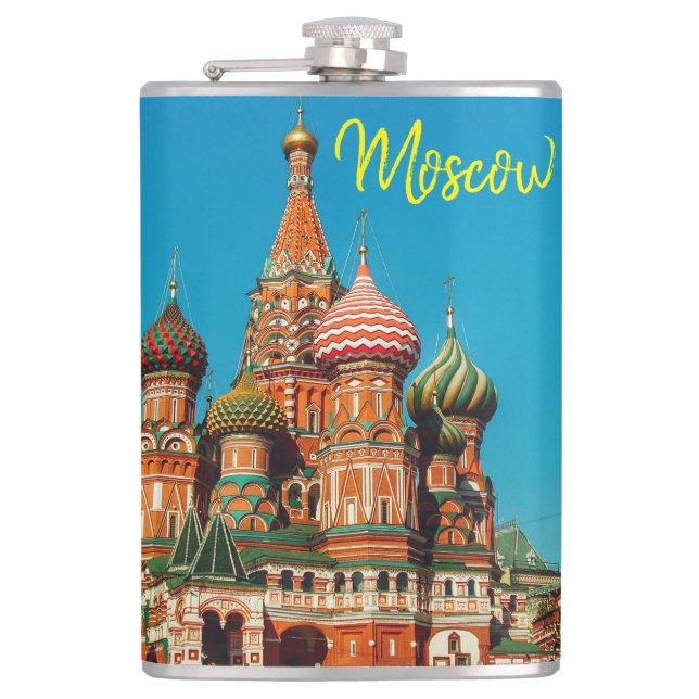 Moscow St Basil's Cathedral Red Square Flask (Front)