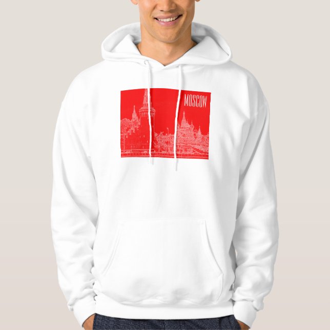 Moscow St Basil's Cathedral Red Square Sketch Hoodie (Front)