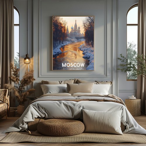 Moscow The City of Pumpkins Winter Cathedral Poster