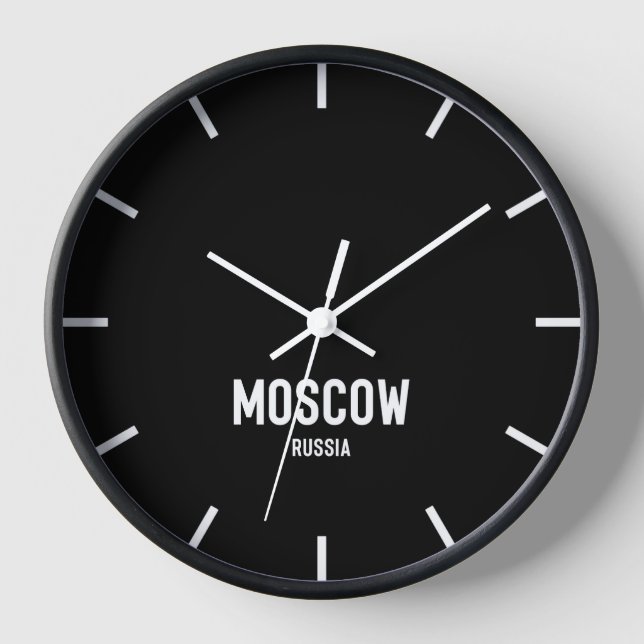 Moscow Time Zone Newsroom Wall Clock (Front)