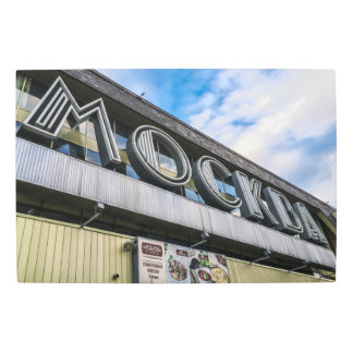 Moscow Train Station Signage Metal Print