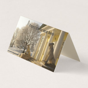 Moscow. Winter. lion sculpture. Business Card