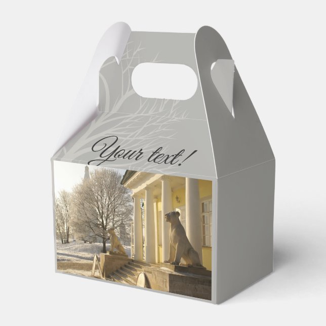 Moscow. Winter. lion sculpture. Favor Boxes (Front Side)