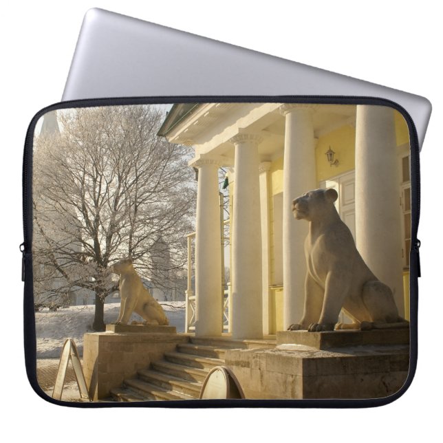 Moscow. Winter. lion sculpture. Laptop Sleeve (Front)