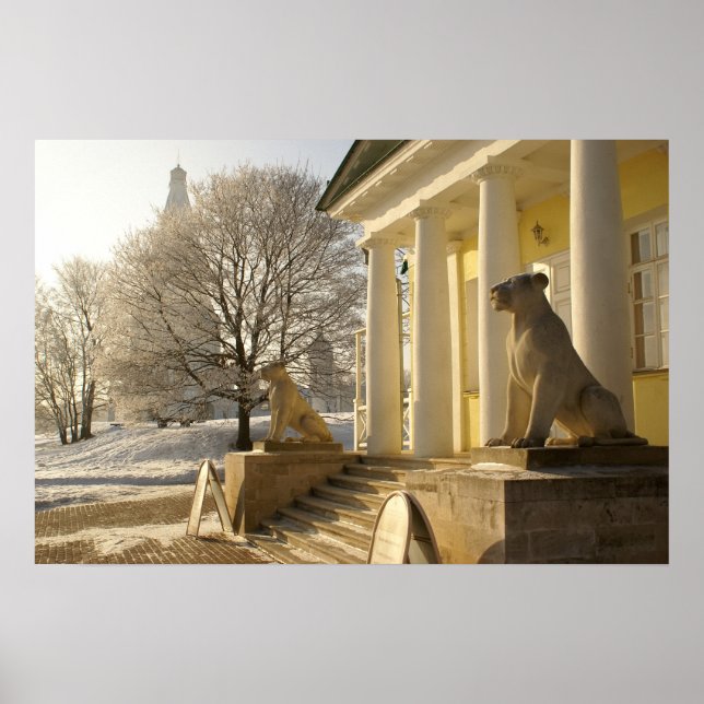 Moscow. Winter. lion sculpture. Poster (Front)
