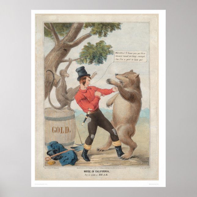 Mose in California: Set-to with a Bear (1475) Poster (Front)