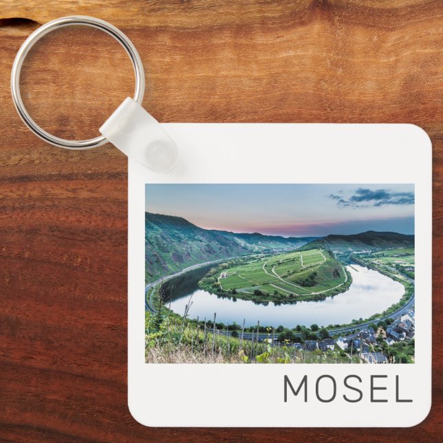 Moselle Calmont Loop Bremm Sunset River Souvenir Keychain (Front)
