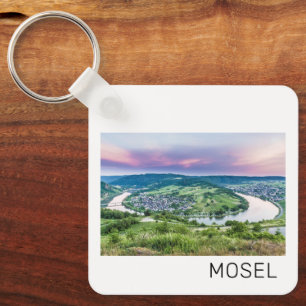 Moselle Loop Sunset Kroev Panorama Germany Keychain