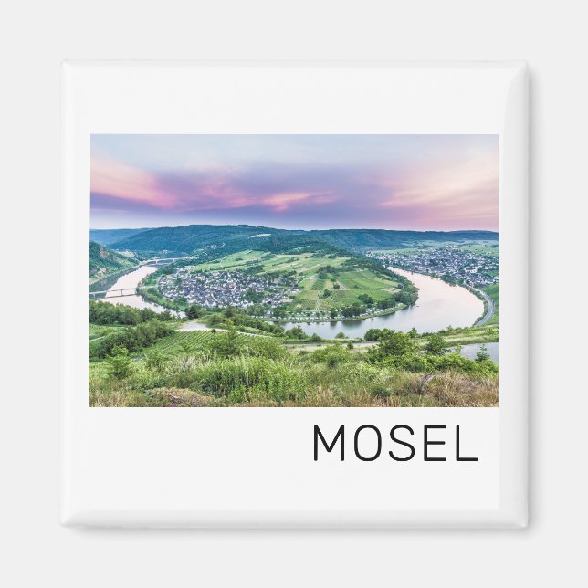 Moselle Loop Sunset Kroev Panorama Germany Magnet (Front)