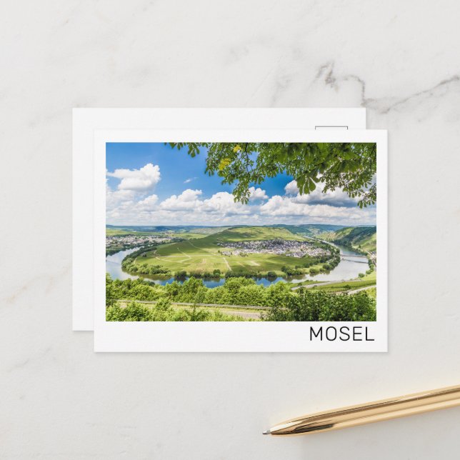 Moselle Loop Trittenheim Panorama Germany Souvenir Holiday Postcard (Front/Back In Situ)