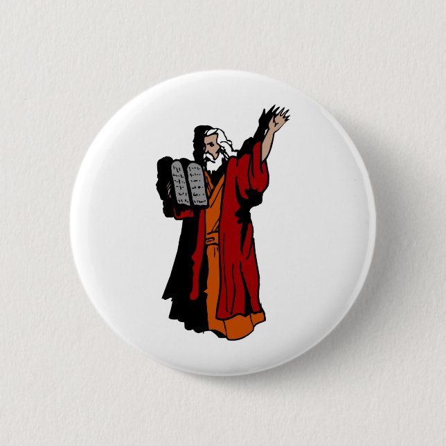 Moses and ten commandments button (Front)