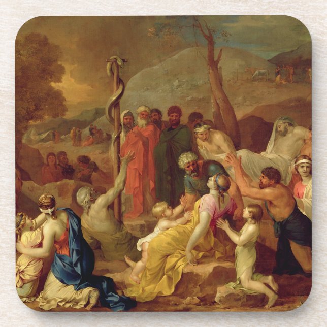 Moses and the Brazen Serpent, c.1653-54 (oil on ca Drink Coaster (Front)