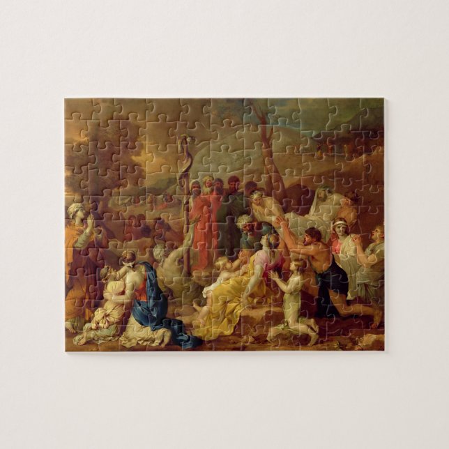 Moses and the Brazen Serpent, c.1653-54 (oil on ca Jigsaw Puzzle (Horizontal)