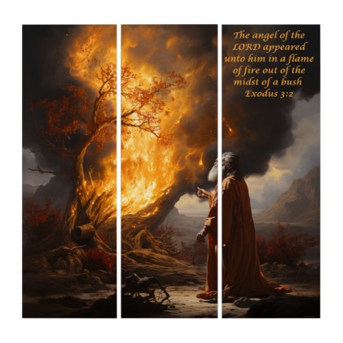Moses and the burning bush triptych