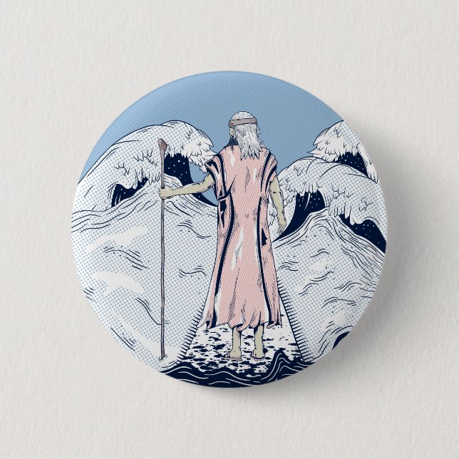 Moses and the parting sea button (Front)