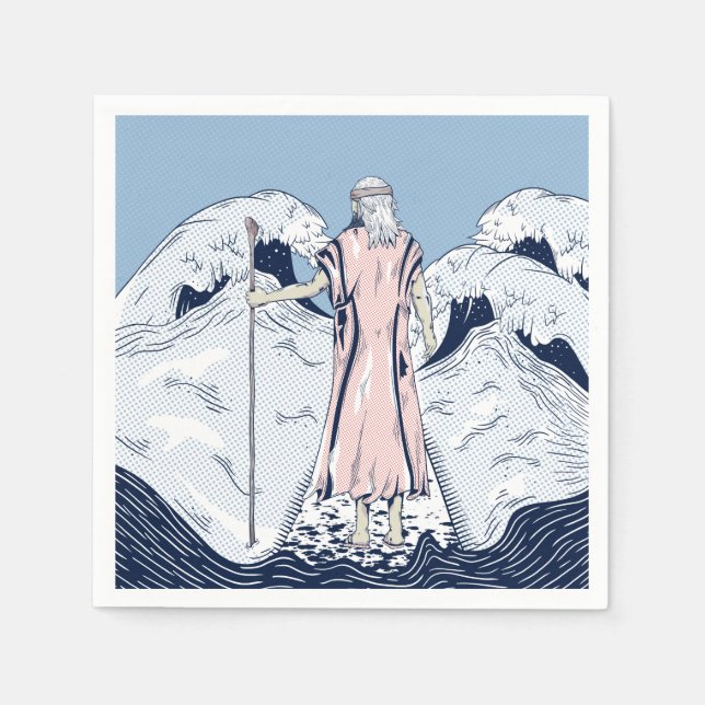 Moses and the parting sea napkins (Front)