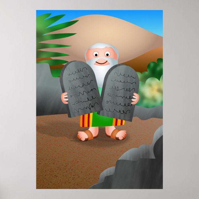 Moses and The Ten Commandments Bible Story Print