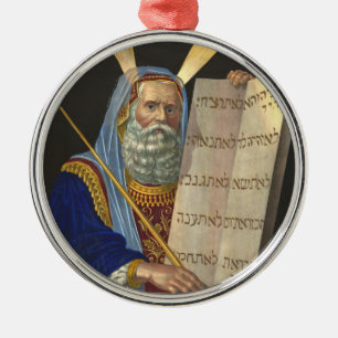 Moses and the Ten Commandments Metal Ornament