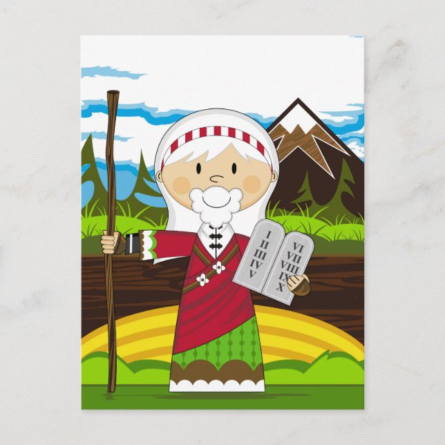 Moses and the Ten Commandments Postcard (Front)