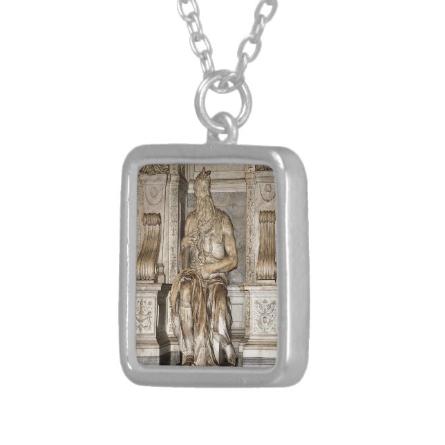 Moses by Michelangelo ,Roma Silver Plated Necklace (Front Right)