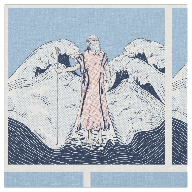 Moses Christian Art Fabric (Close Up)