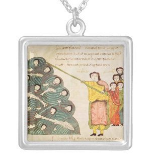 Moses closing the Red Sea on the Egyptians Silver Plated Necklace