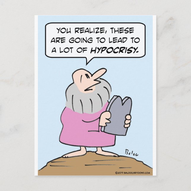 moses commandments hypocrisy postcard (Front)