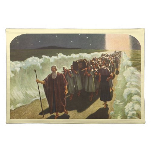 Moses Crossing of the Red Sea Vintage Religion Cloth Placemat
