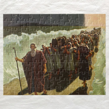 Moses Crossing Of The Red Sea  Vintage Religion Jigsaw Puzzle by YesterdayCafe at Zazzle
