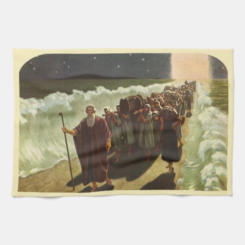 Moses Crossing of the Red Sea Vintage Religion Kitchen Towel
