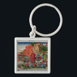 Moses crossing the Red Sea Keychain<br><div class="desc">German School's Moses crossing the Red Sea,  from the Luther Bible,  c.1530 (coloured woodcut) located at the Cambridge University Library,  UK. The Moses crossing the Red Sea,  from the Luther Bible,  c.1530 (coloured woodcut) was created around the 16th century.</div>