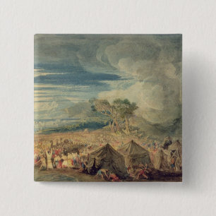 Moses dividing the waters of the Red Sea Button