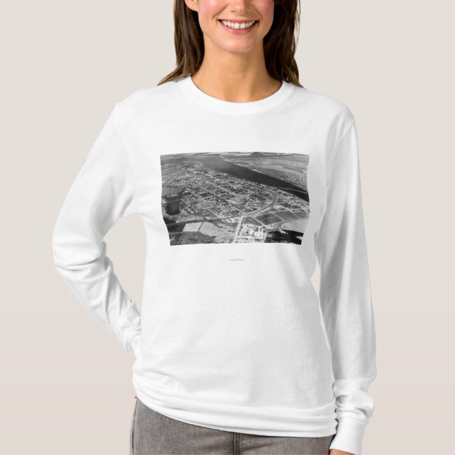 Moses Lake, WA Aerial View of Town Photograph T-Shirt (Front)