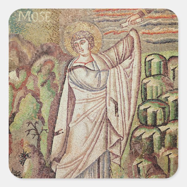 Moses on Mount Sinai Square Sticker (Front)