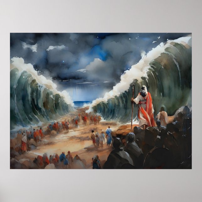 Moses Parting And Crossing The Dry Red Sea Poster (Front)